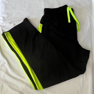 Layer 8 Mens Quick Dry Elastic Waist Zippered Ankles Black Track Pants